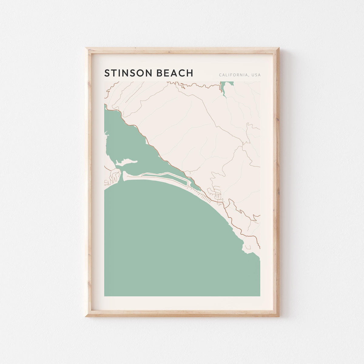 stinson beach, california map poster - image 1