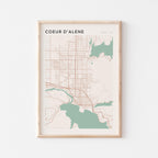 coeur d'alene, idaho map poster - image 1