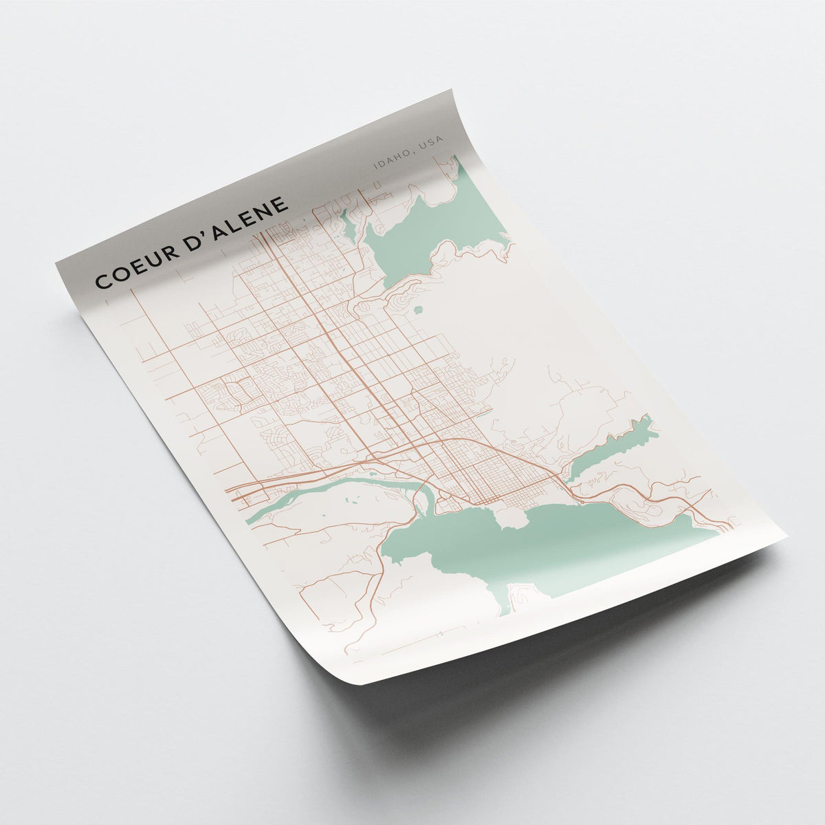 coeur d'alene, idaho map poster - image 4