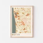 daly city, california map poster - image 1