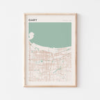 gary, indiana map poster - image 1