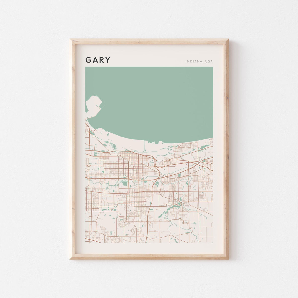 gary, indiana map poster - image 1