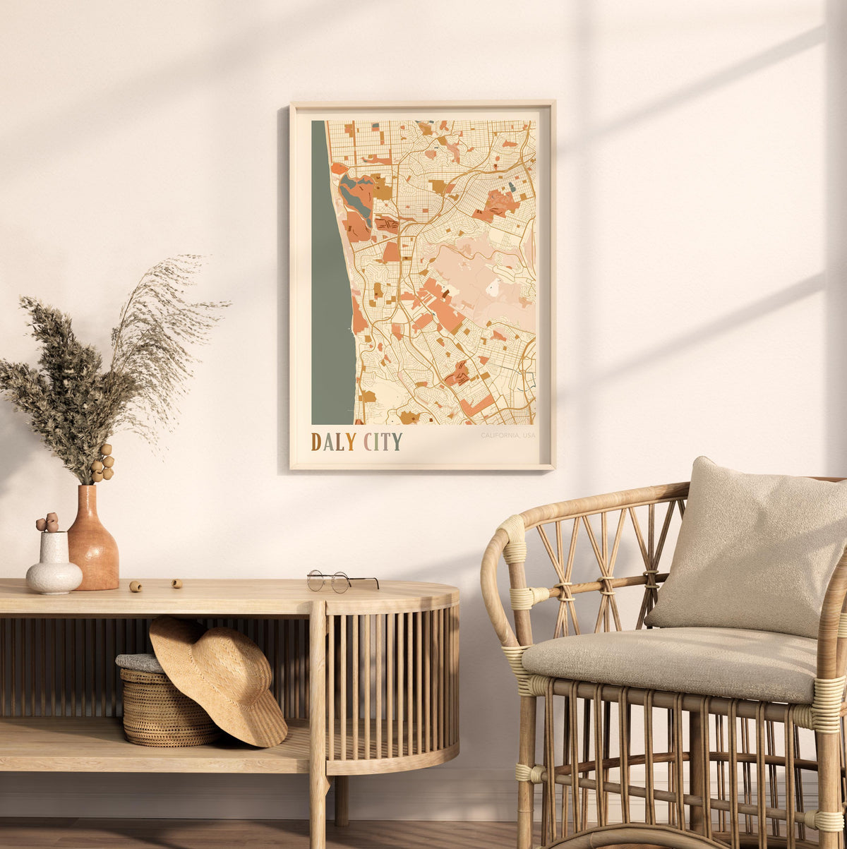 daly city, california map poster - image 3