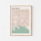 long beach, california map poster - image 1