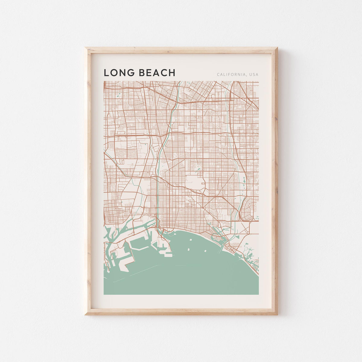 long beach, california map poster - image 1