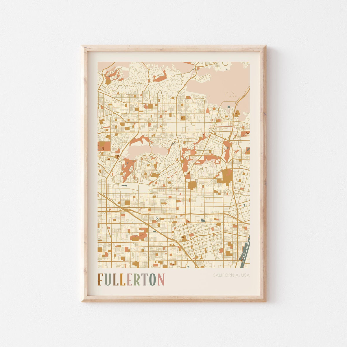 fullerton, california map poster - image 1