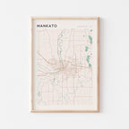 mankato, minnesota map poster - image 1