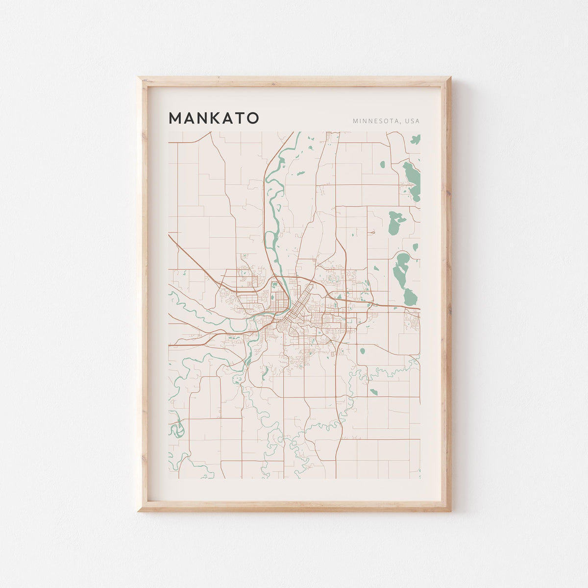 mankato, minnesota map poster - image 1