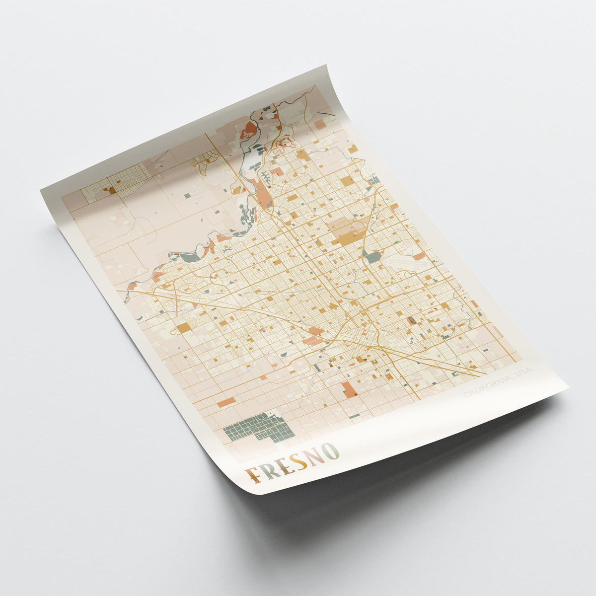 fresno, california map poster - image 4