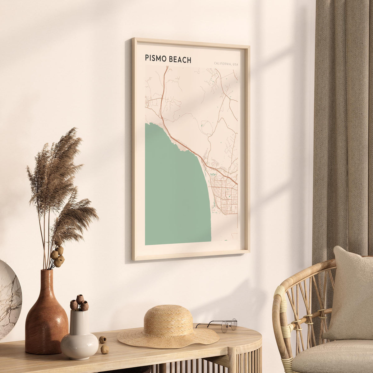 pismo beach, california map poster - image 2