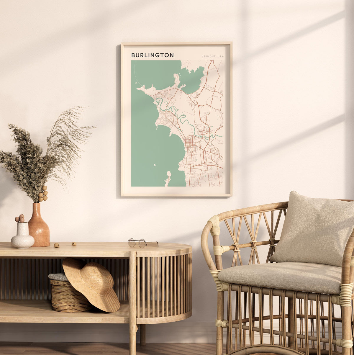 burlington, vermont map poster - image 3