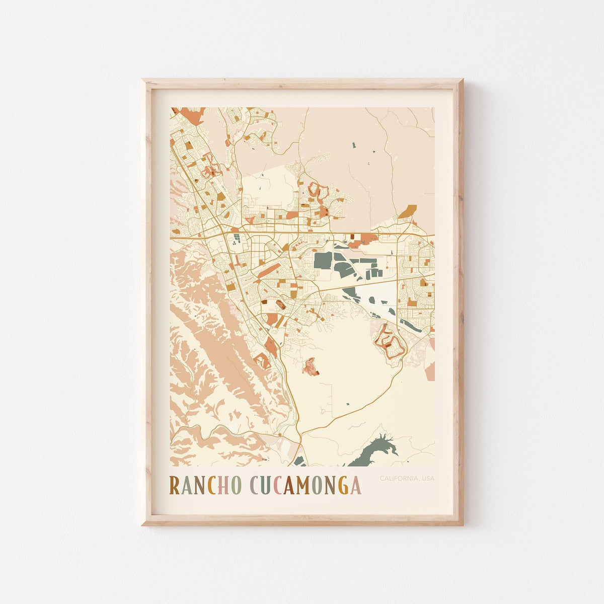 rancho cucamonga, california map poster - image 1