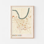 owensboro, kentucky map poster - image 1
