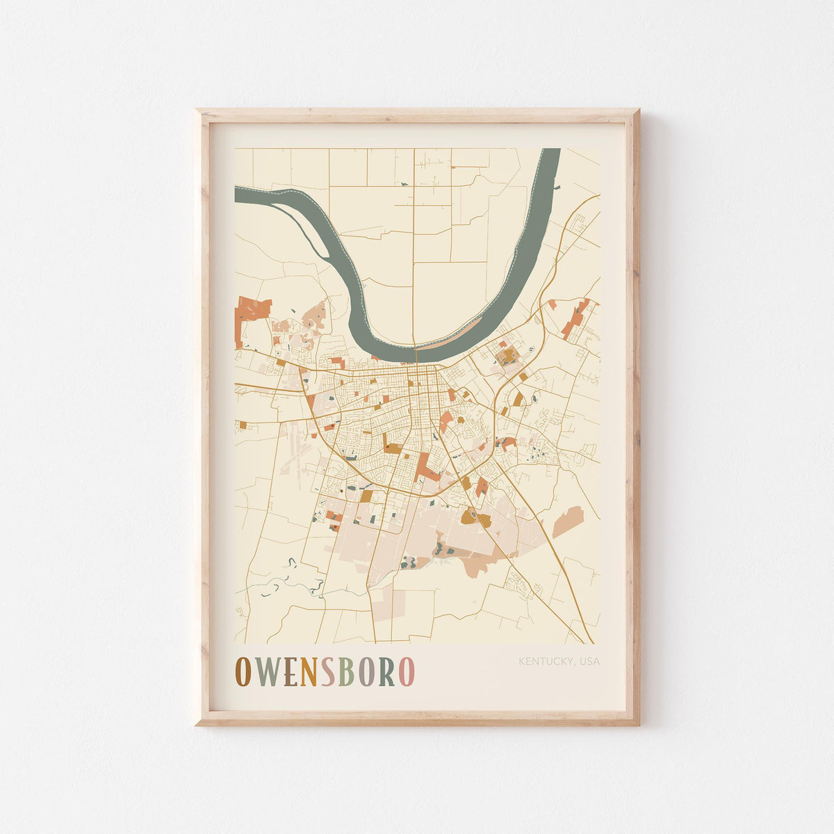 owensboro, kentucky map poster - image 1