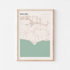 malibu, california map poster - image 1