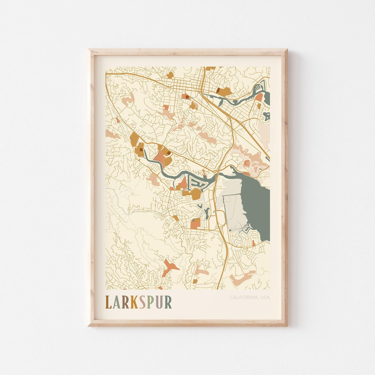 larkspur, california map poster - image 1