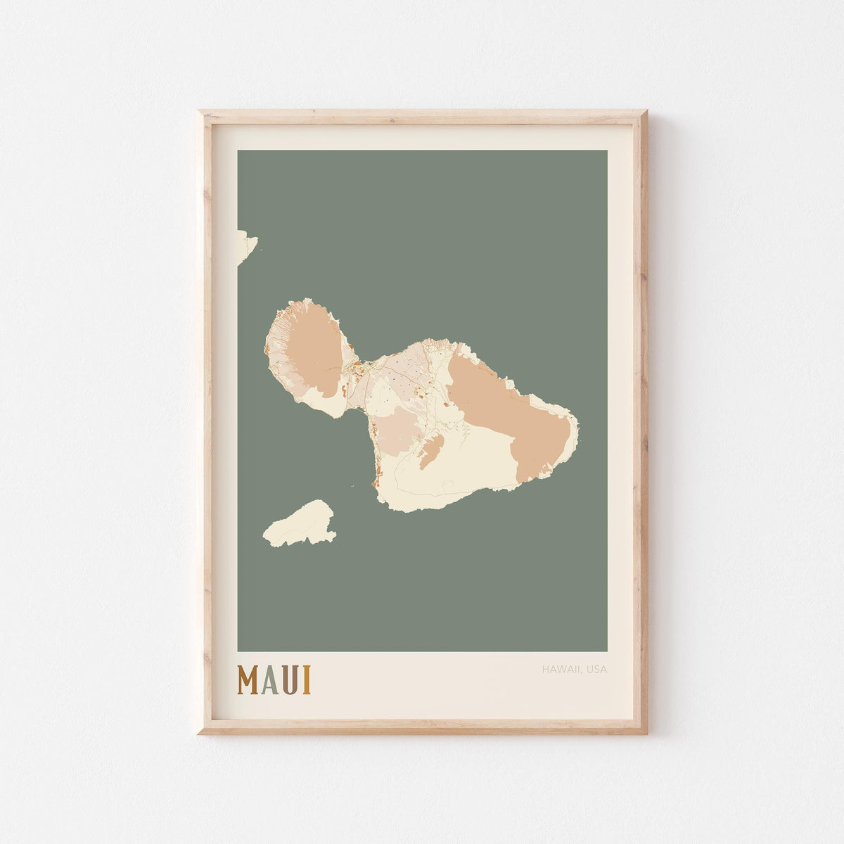 maui, hawaii map poster - image 1