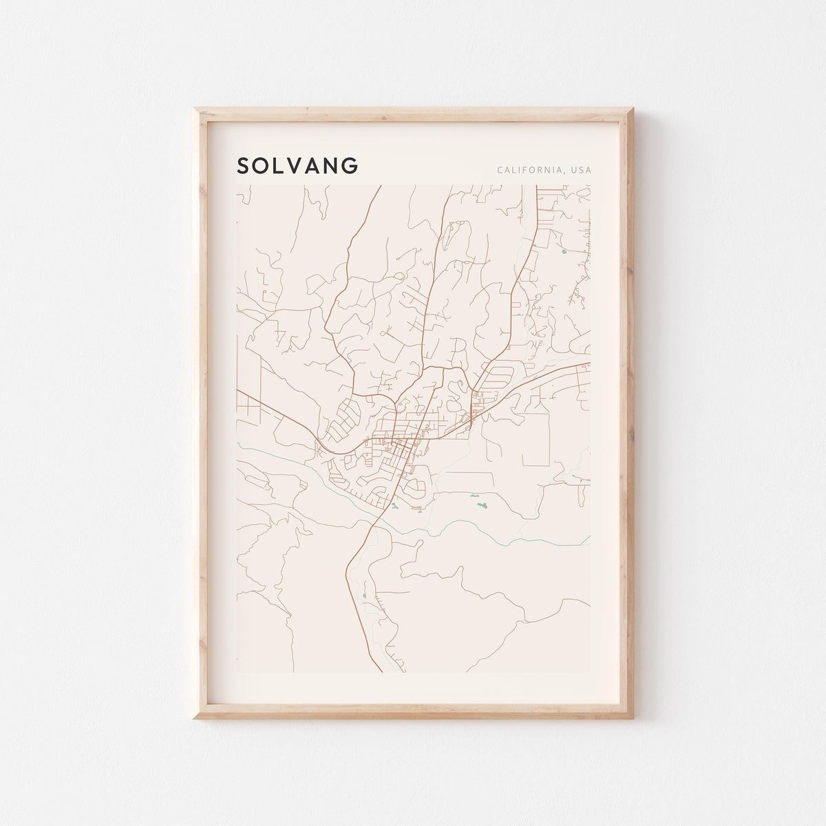 solvang, california map poster - image 1
