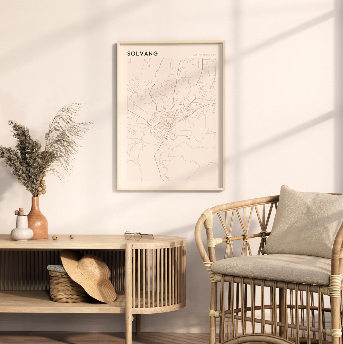 solvang, california map poster - image 3