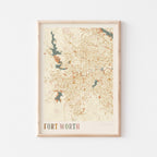 fort worth, texas map poster - image 1