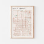 west valley city, utah map poster - image 1