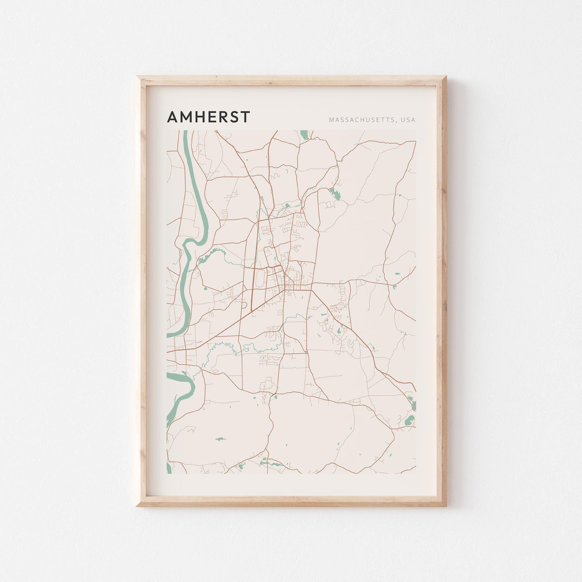 amherst, massachusetts map poster - image 1
