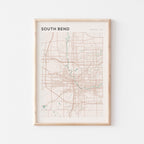 south bend, indiana map poster - image 1