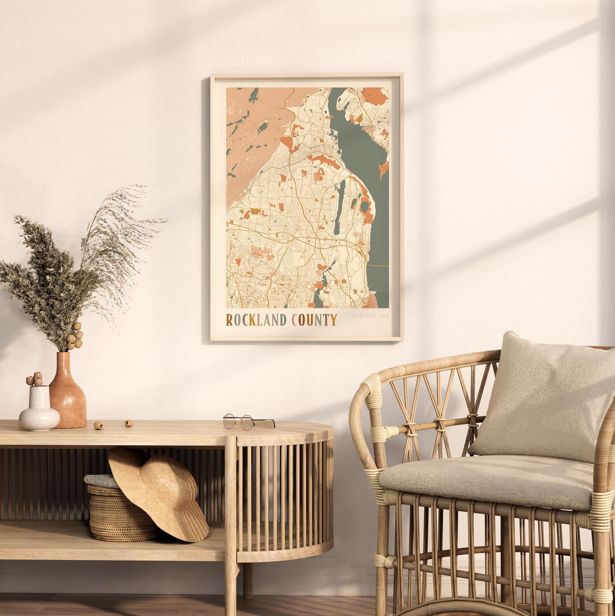 rockland county, new york map poster - image 3