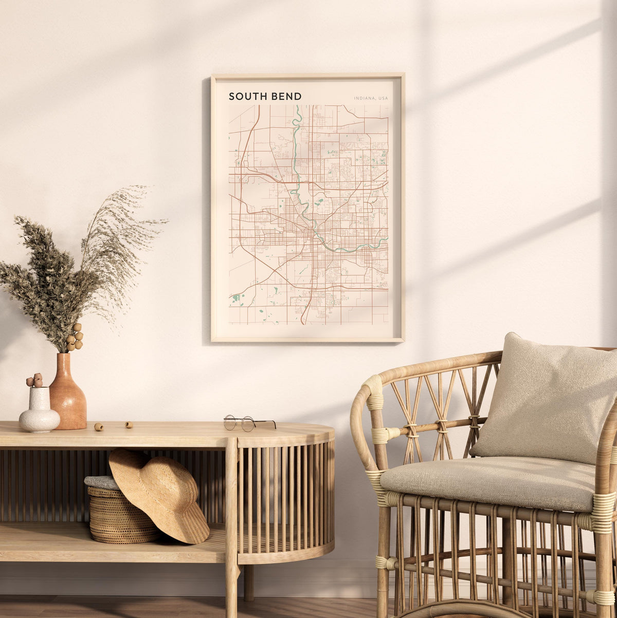 south bend, indiana map poster - image 3