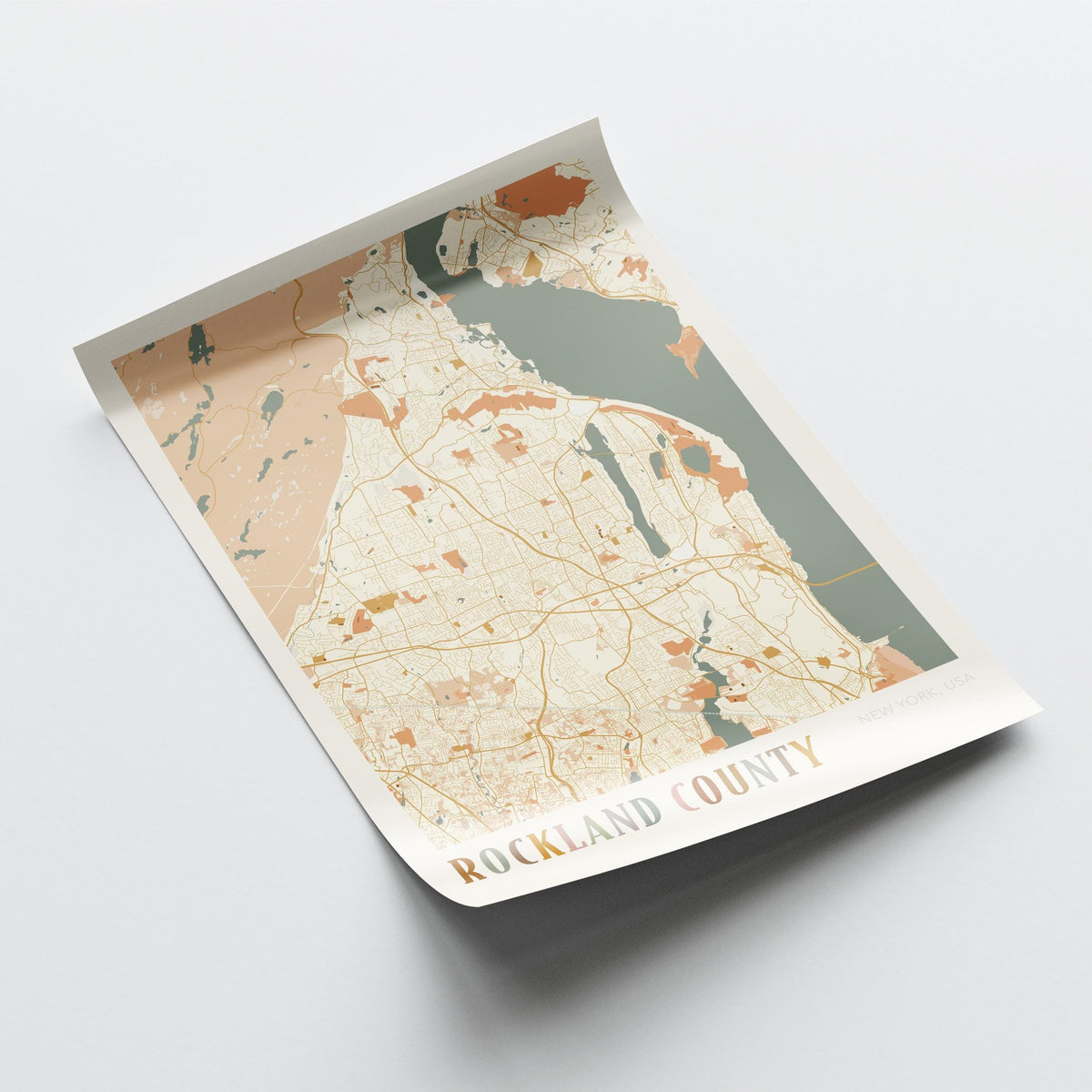 rockland county, new york map poster - image 4