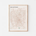 san antonio, texas map poster - image 1