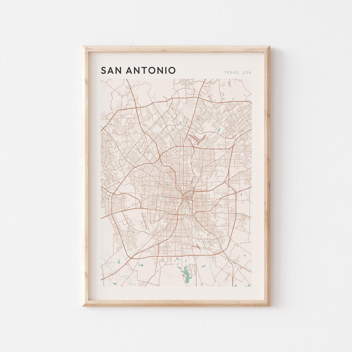 san antonio, texas map poster - image 1