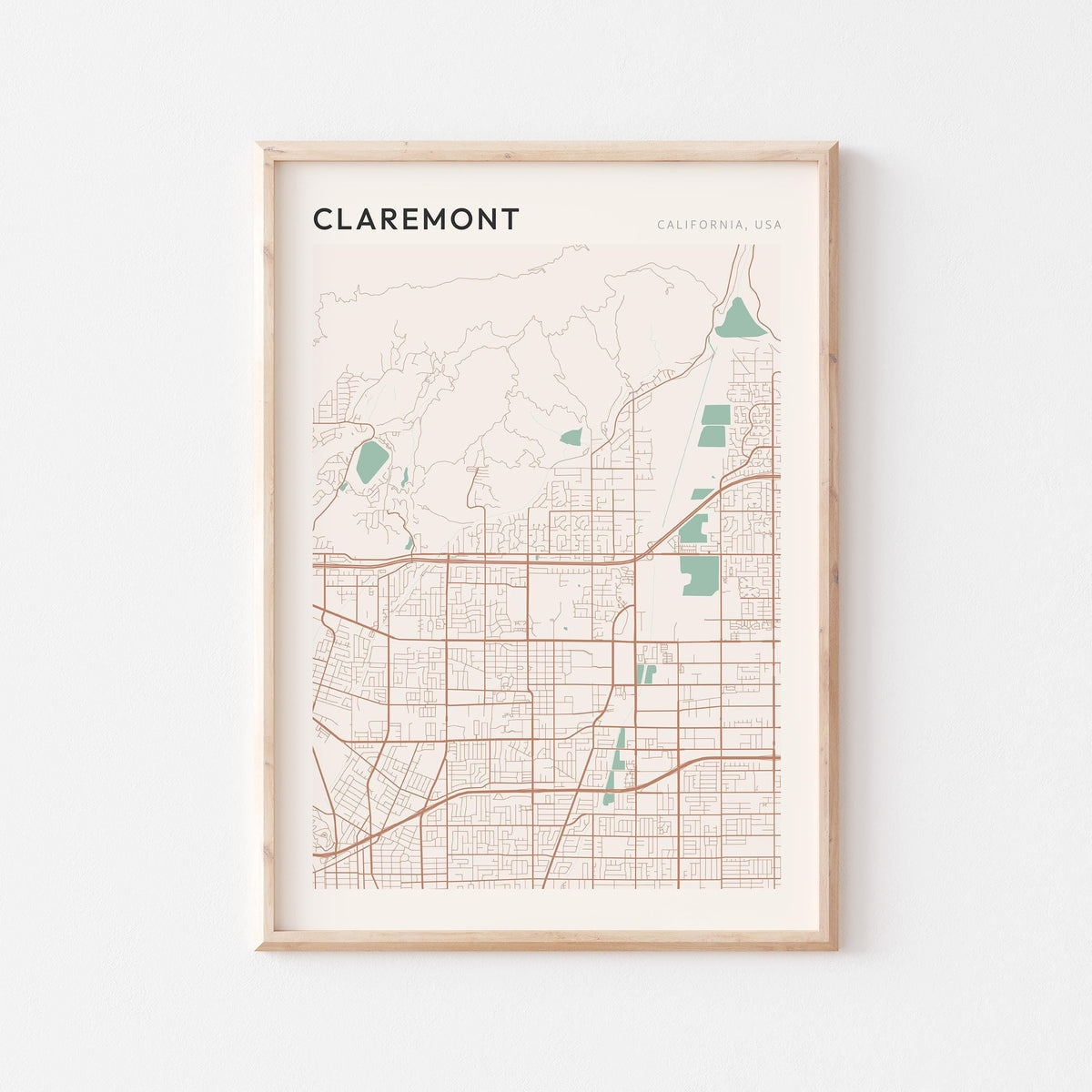 claremont, california map poster - image 1