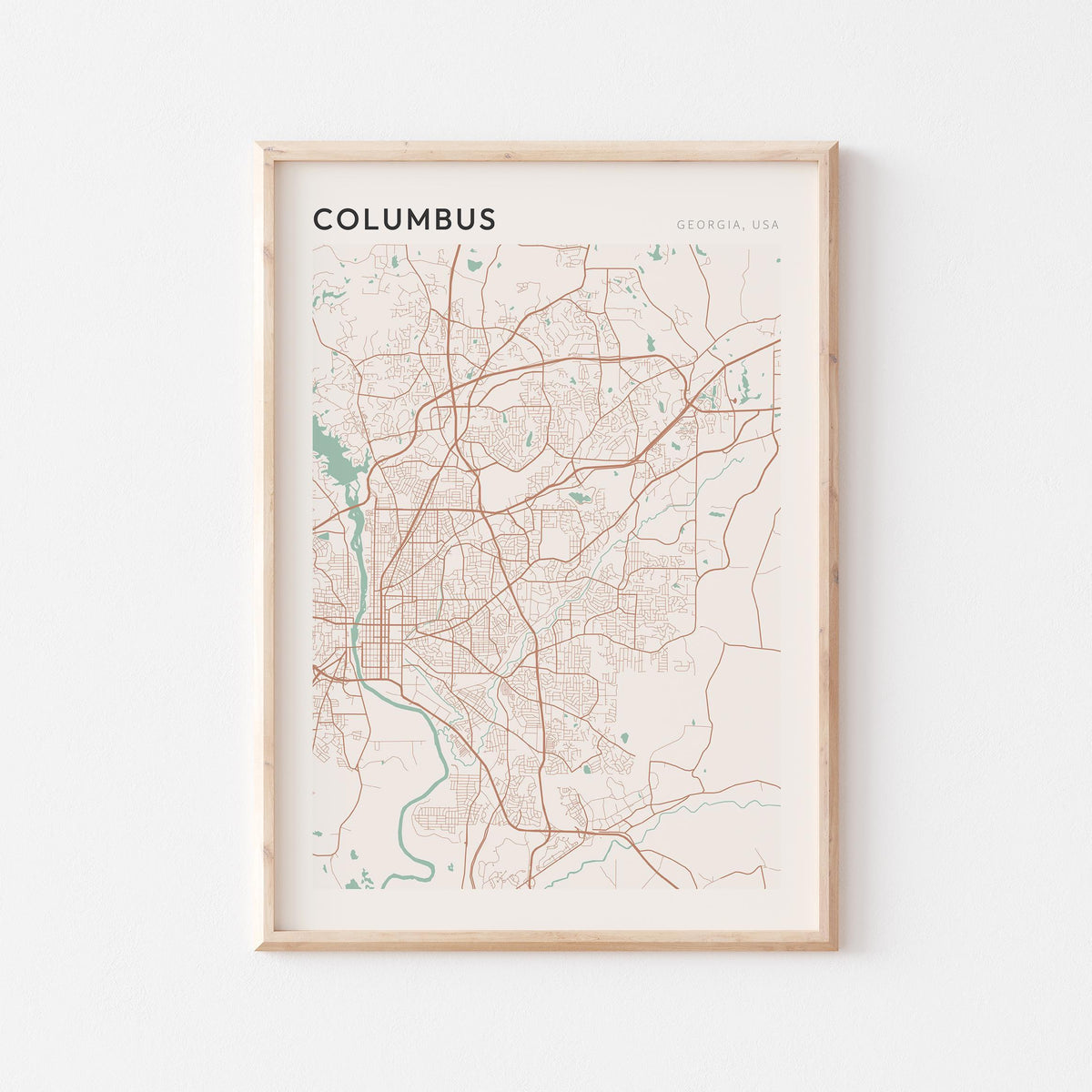 columbus, georgia map poster - image 1