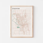 stockton, california map poster - image 1