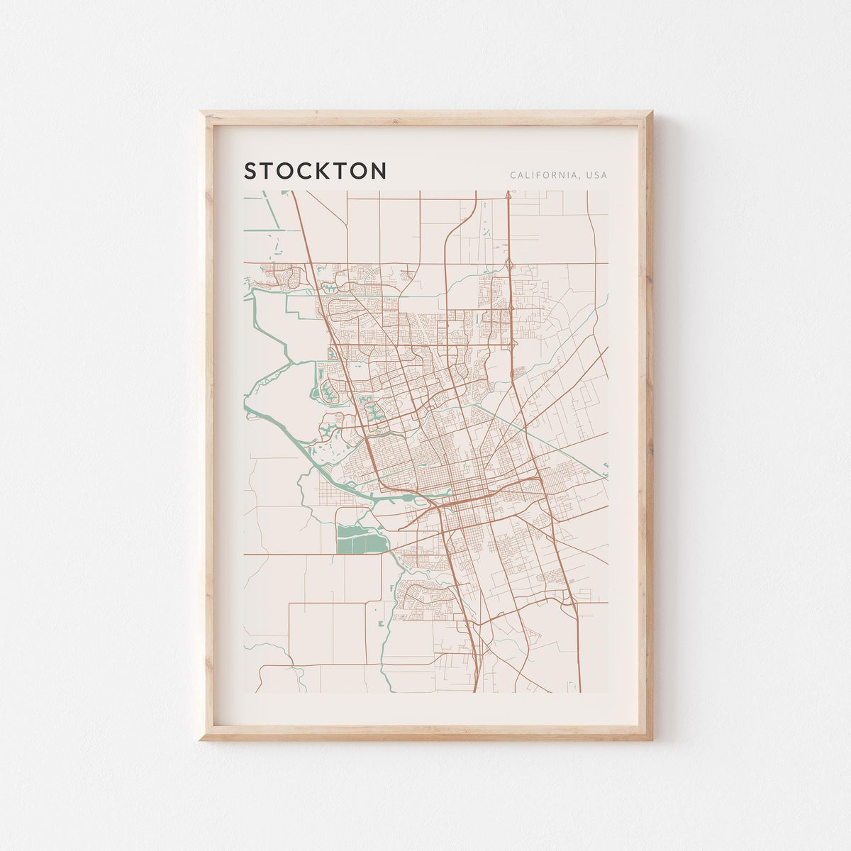 stockton, california map poster - image 1