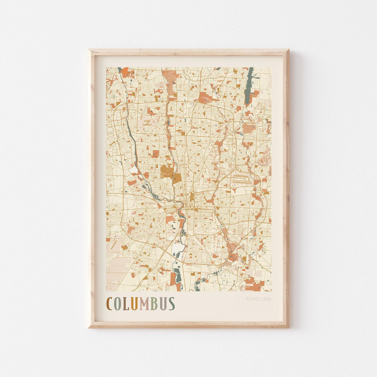 columbus, ohio map poster - image 1