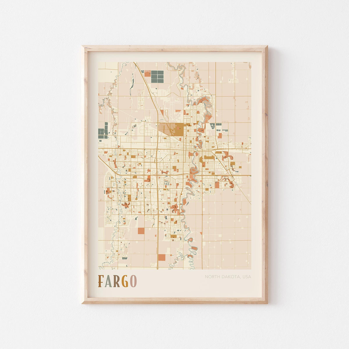 fargo, north dakota map poster - image 1