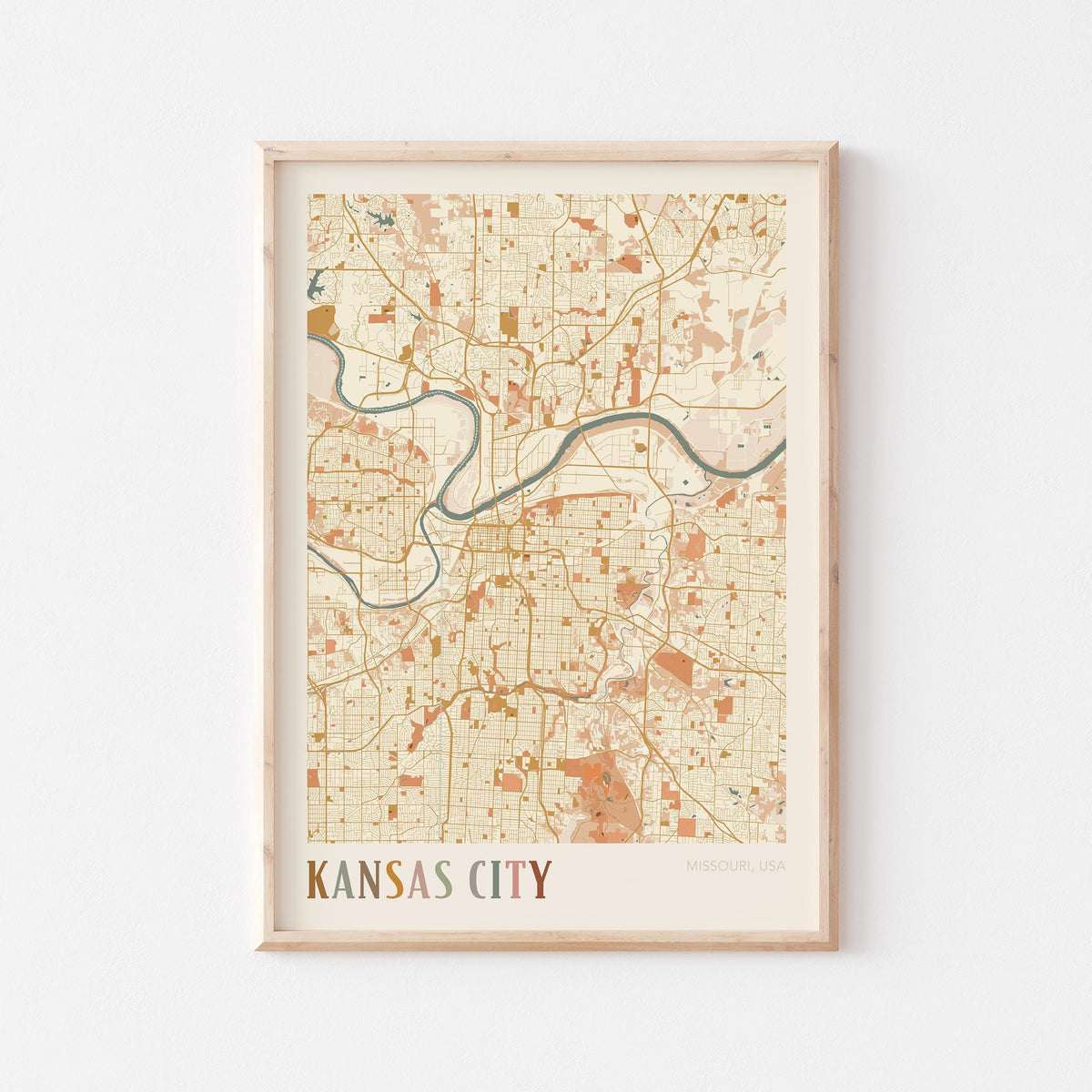 kansas city, missouri map poster - image 1