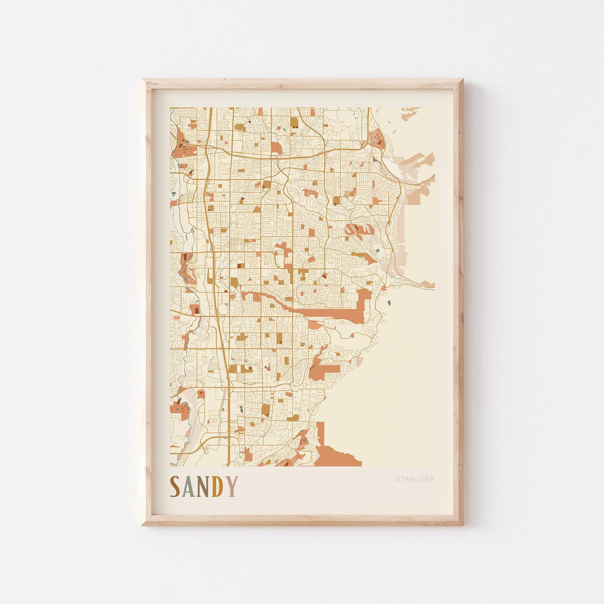 sandy, utah map poster - image 1