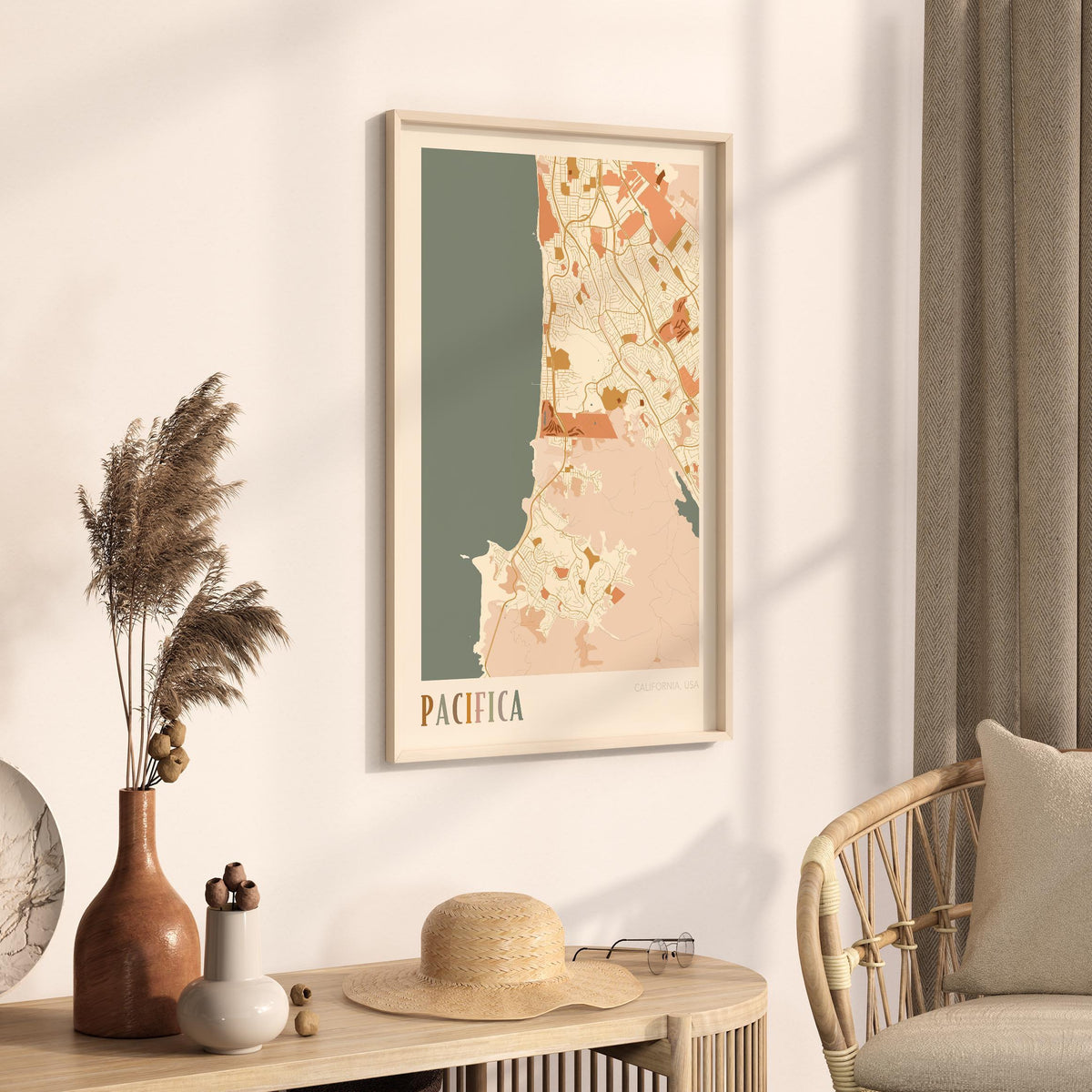 pacifica, california map poster - image 2