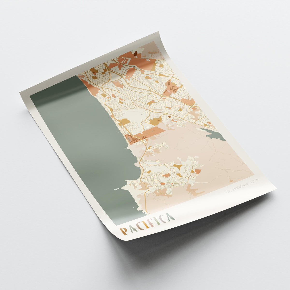 pacifica, california map poster - image 4