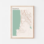 pacifica, california map poster - image 1