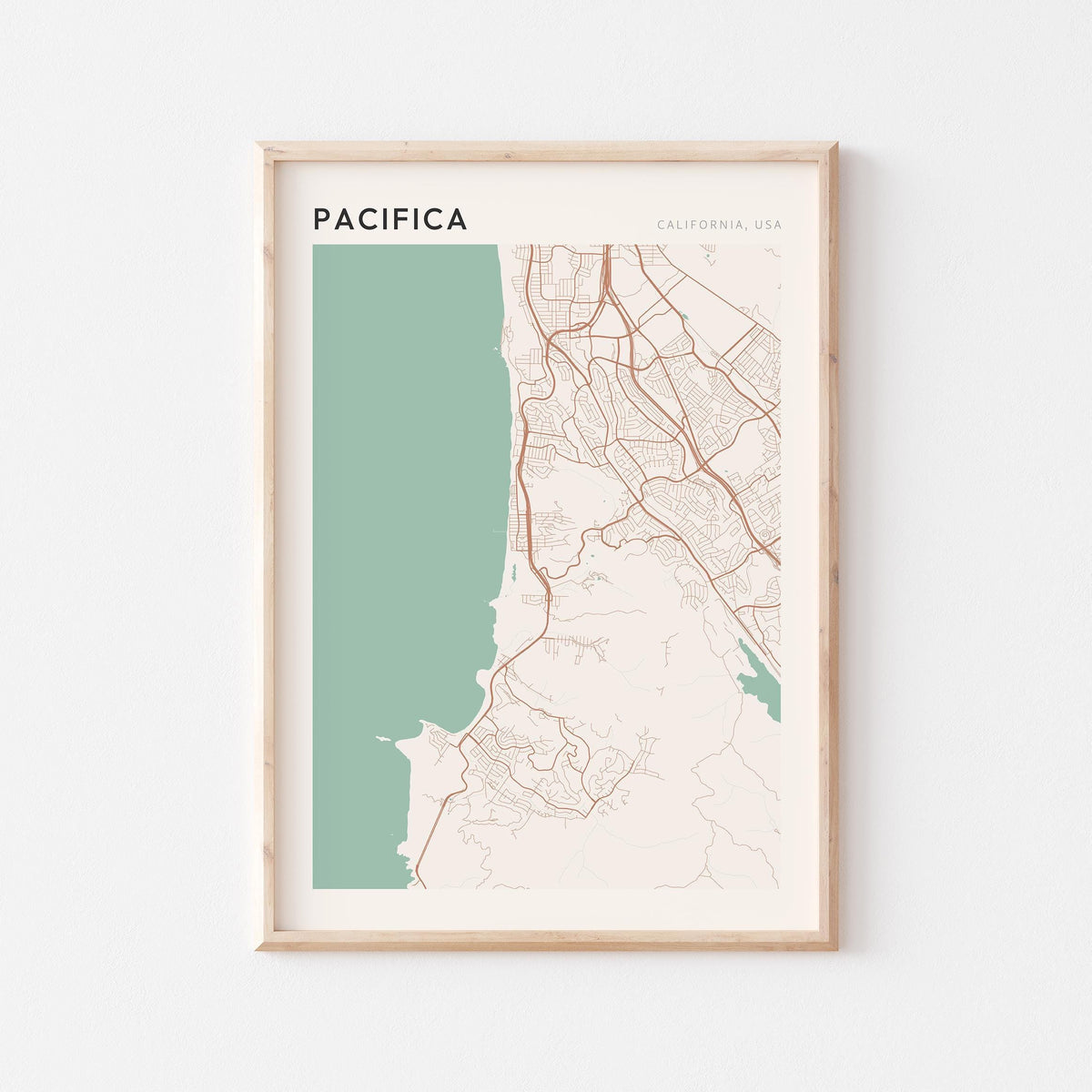 pacifica, california map poster - image 1