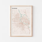 eugene, oregon map poster - image 1