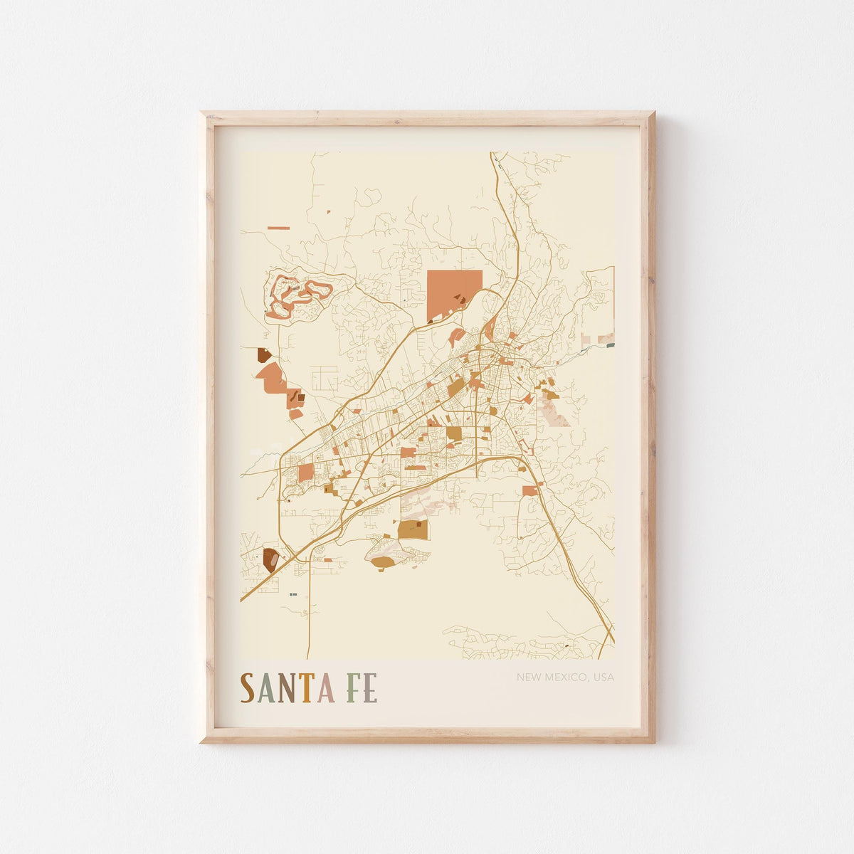 santa fe, new mexico map poster - image 1