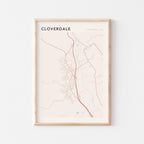 cloverdale, california map poster - image 1