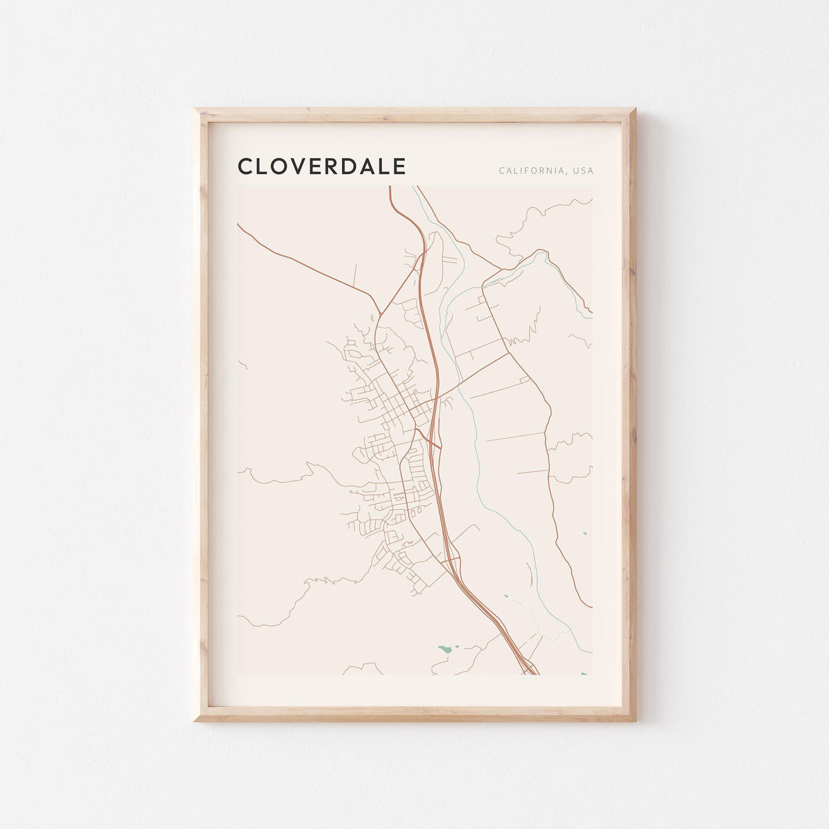 cloverdale, california map poster - image 1