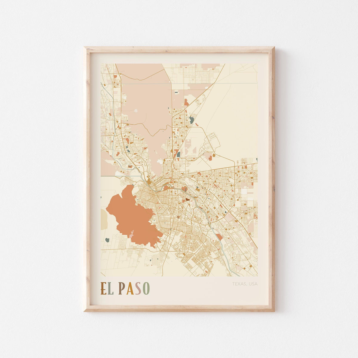 el paso, texas map poster - image 1