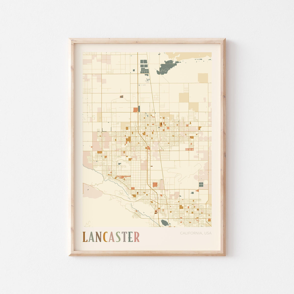 lancaster, california map poster - image 1